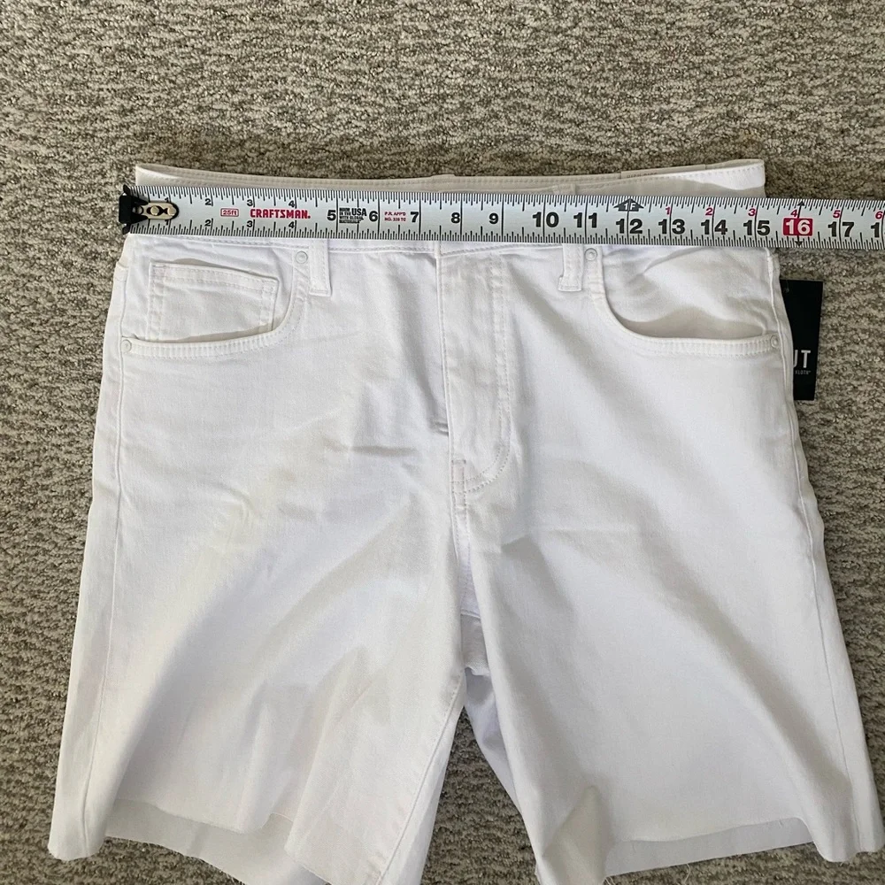 Kut from the Kloth White Denim Shorts Raw Hem Hailey High Rise Size 4 NWT Summer